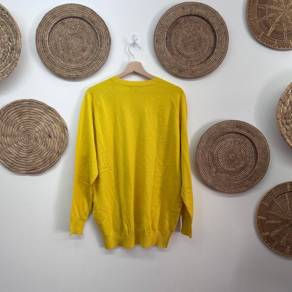 NEW Universal Standard Yellow Cotton Crew Neck Sweater XS / 10-12 Knit Preppy - Picture 2 of 4
